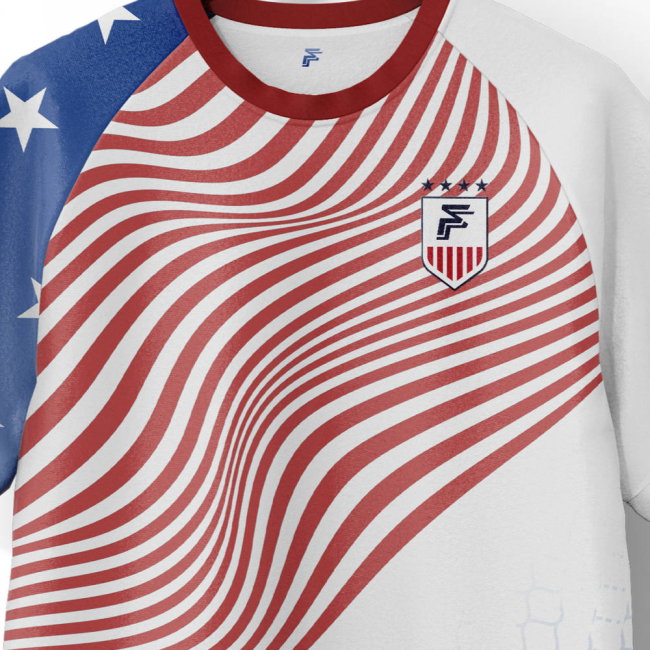 USA Stars and Stripes Home Supporter Jersey Adult Short Sleeve